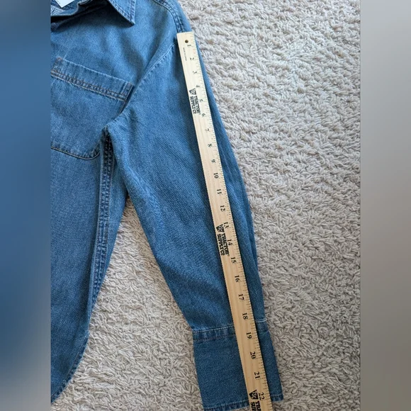 NWT Banana Republic Essential Oversized Denim Button-Down Shirt - Picture 8 of 10